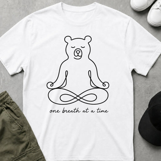 Printify Teddy-Bear One Breath at a Time T-Shirt White / S