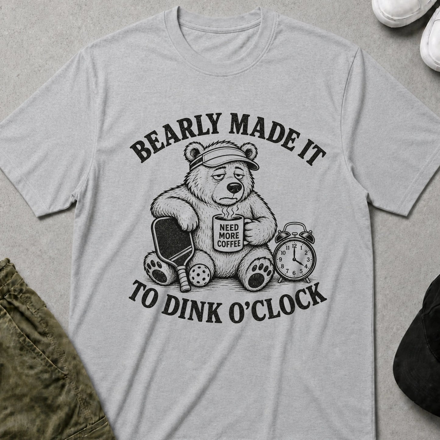 Cool Teds Teddy-Bear Pickleball Time T-Shirt Sport Grey / S