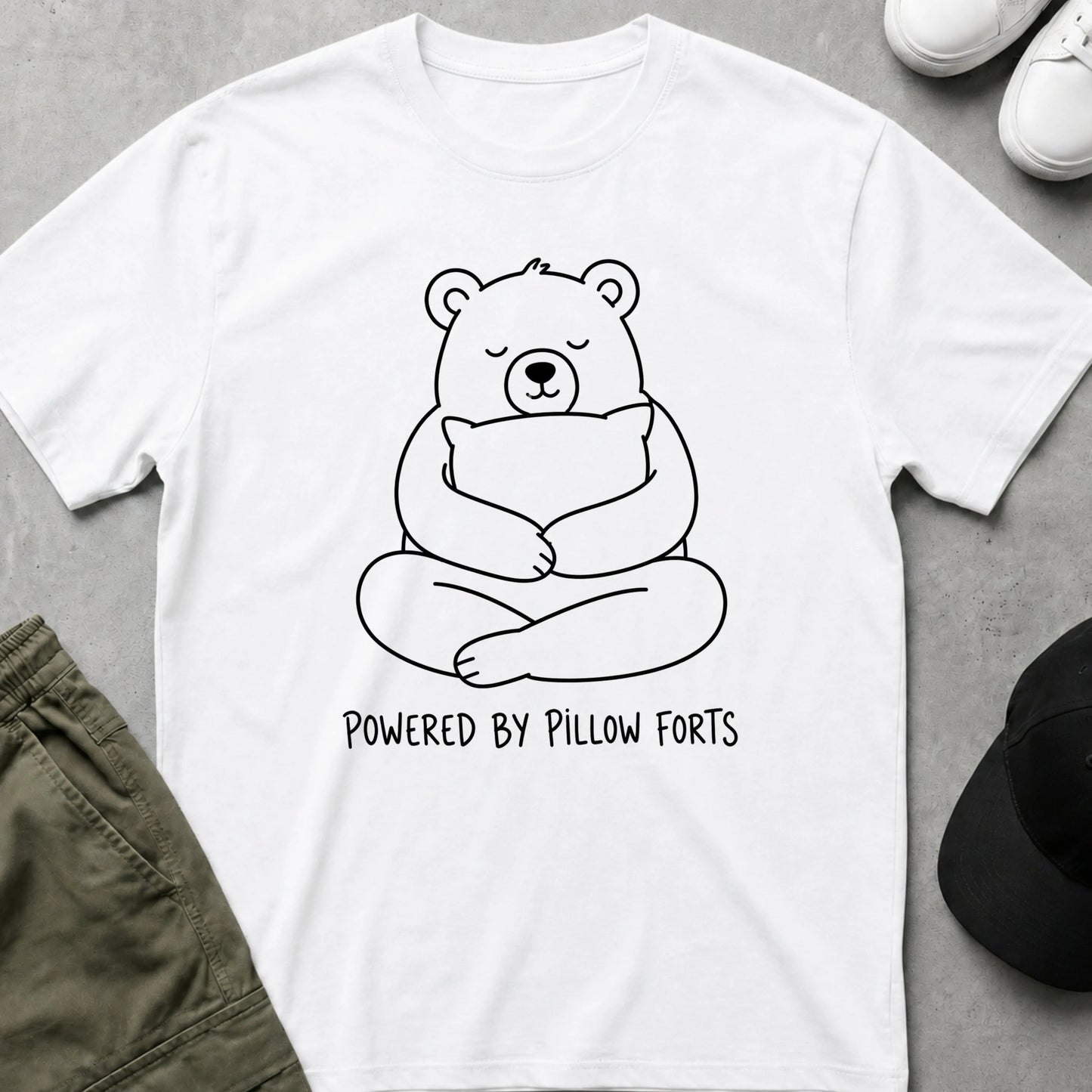 Cool Teds Teddy-Bear Pillow Fort Power T-Shirt White / S