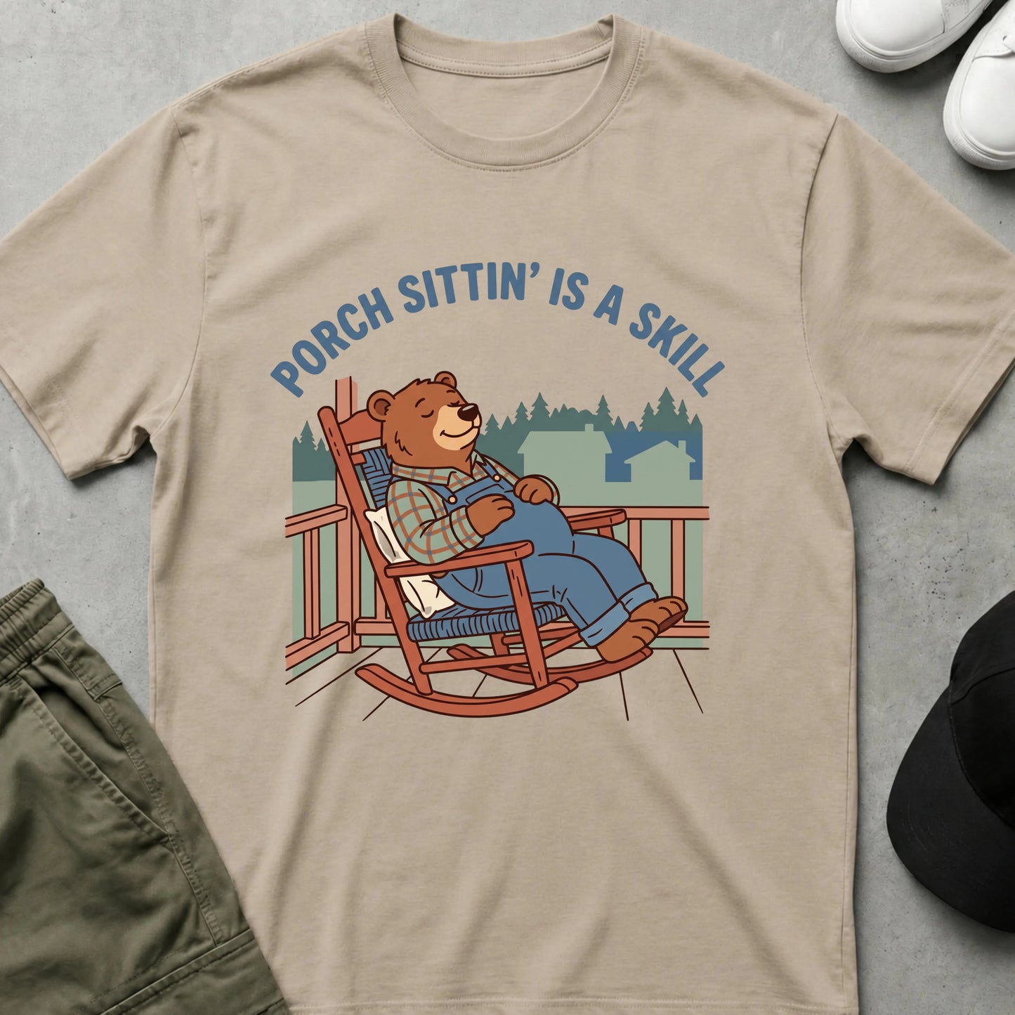 Cool Teds Teddy-Bear Porch Time T-Shirt Sand / S