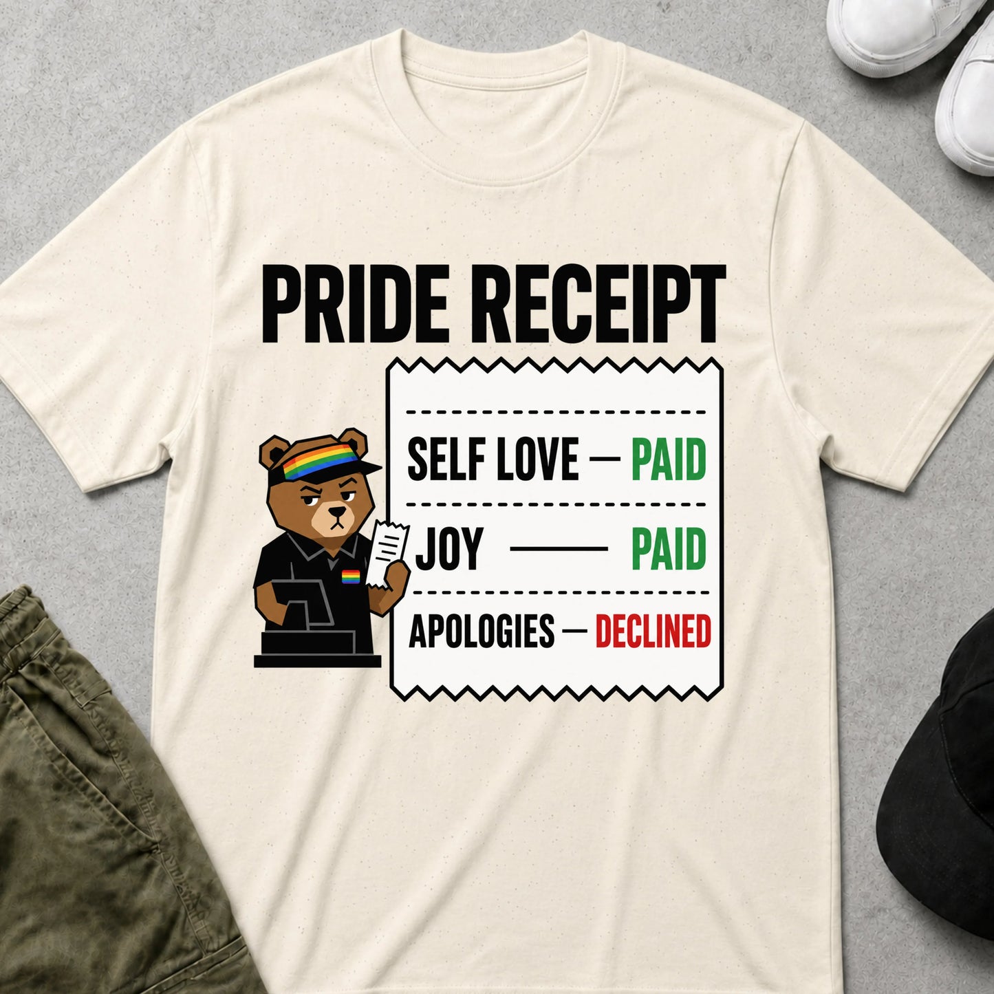 Pride Receipt T-Shirt Natural