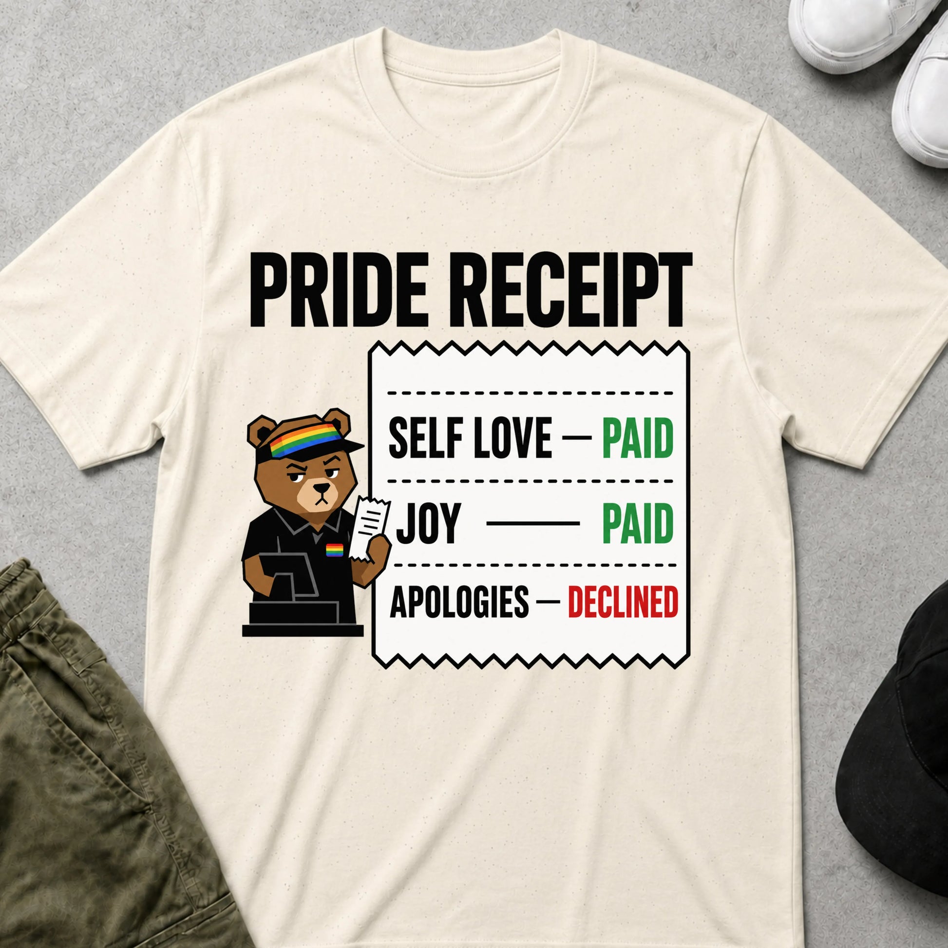 Pride Receipt T-Shirt Natural