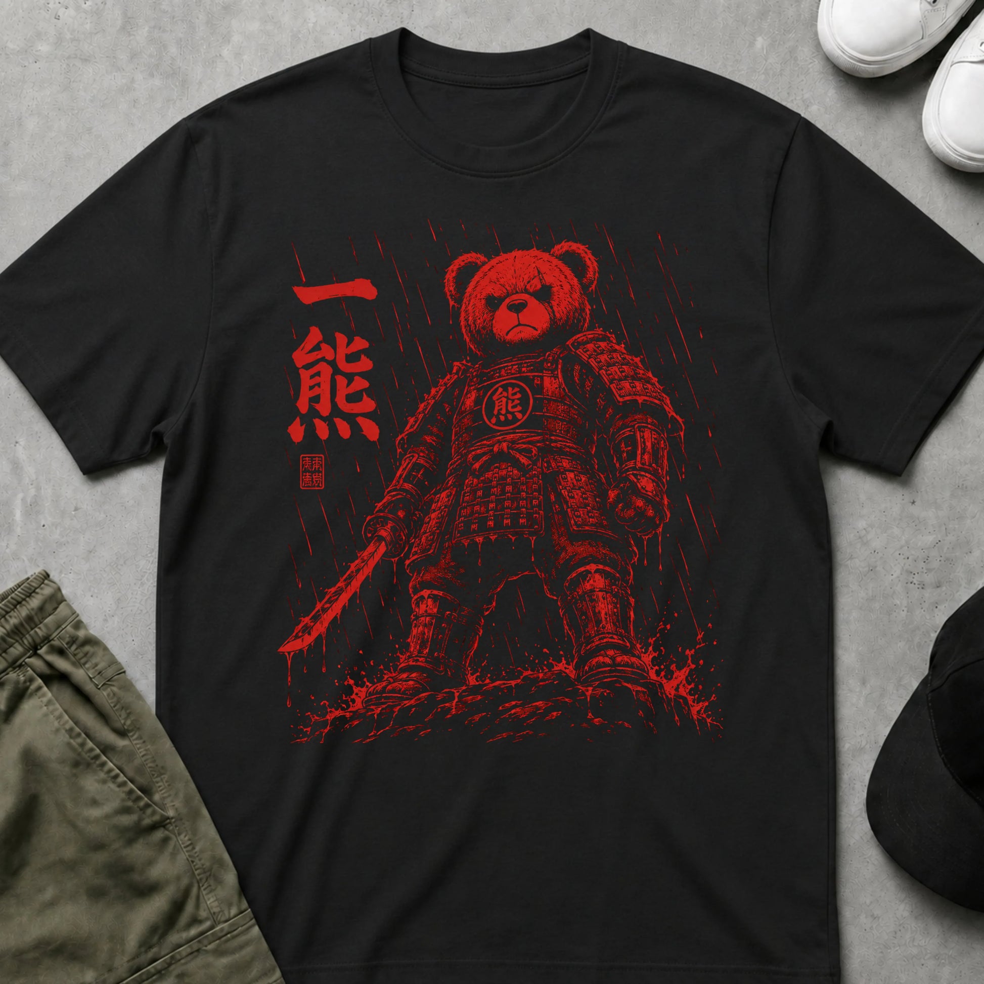 Red Samurai T-Shirt Black