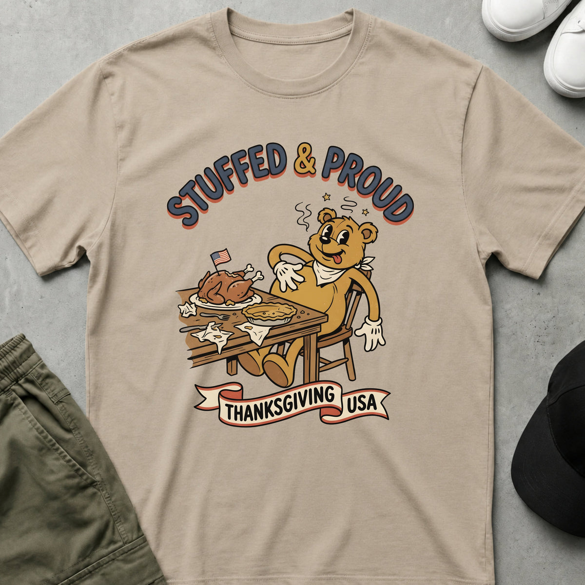Thanksgiving Feast T-Shirt Sand