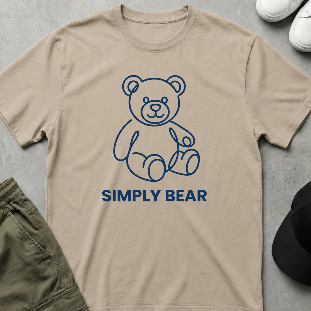 Printify Teddy-Bear Simply Bear T-Shirt Sand / S