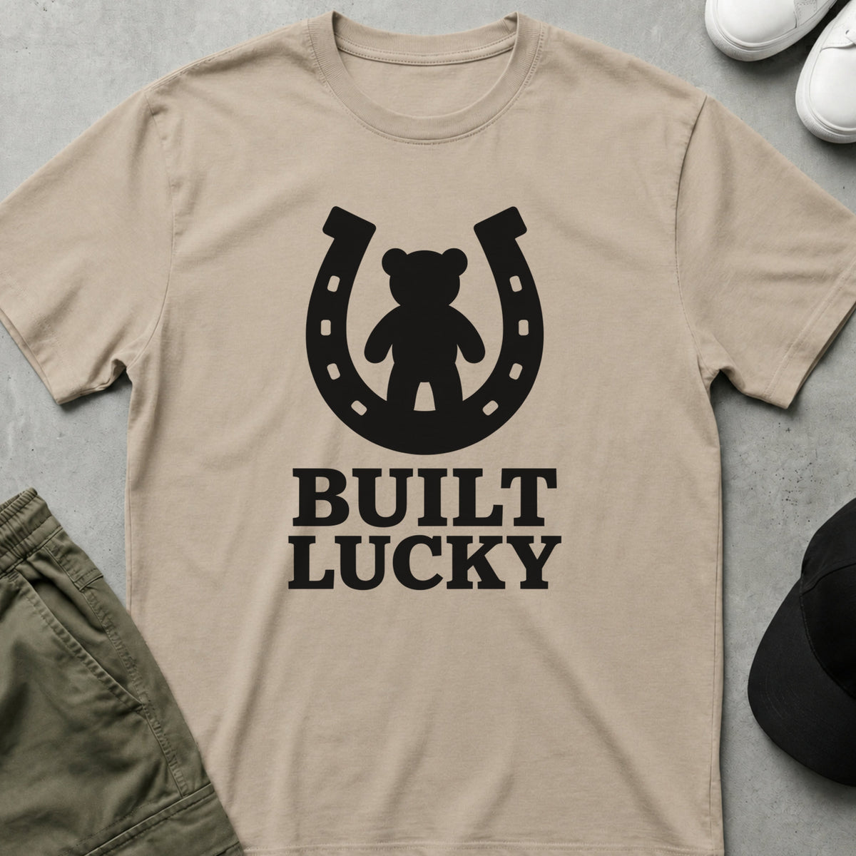 Cool Teds Teddy-Bear Built Lucky T-Shirt Sand / S