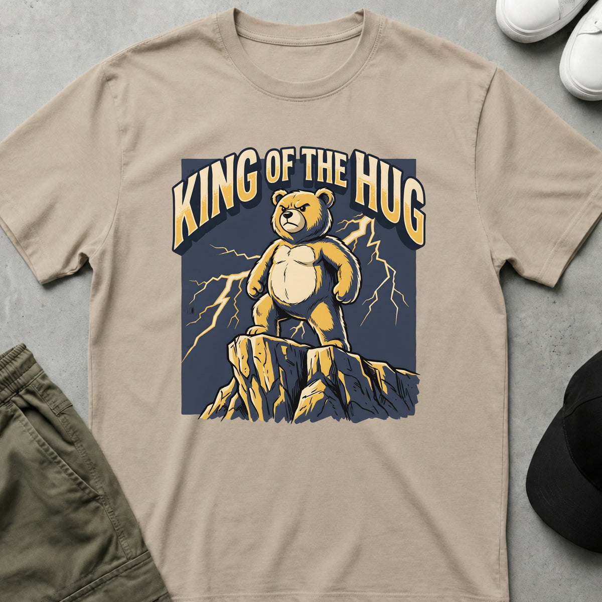 Printify Teddy-Bear Bear Throne T-Shirt Sand / S