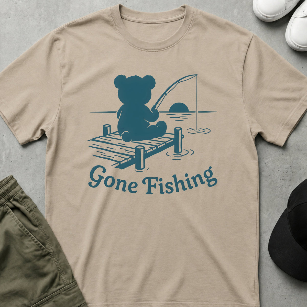 Printify Teddy-Bear Teddy's Catch T-Shirt Sand / S