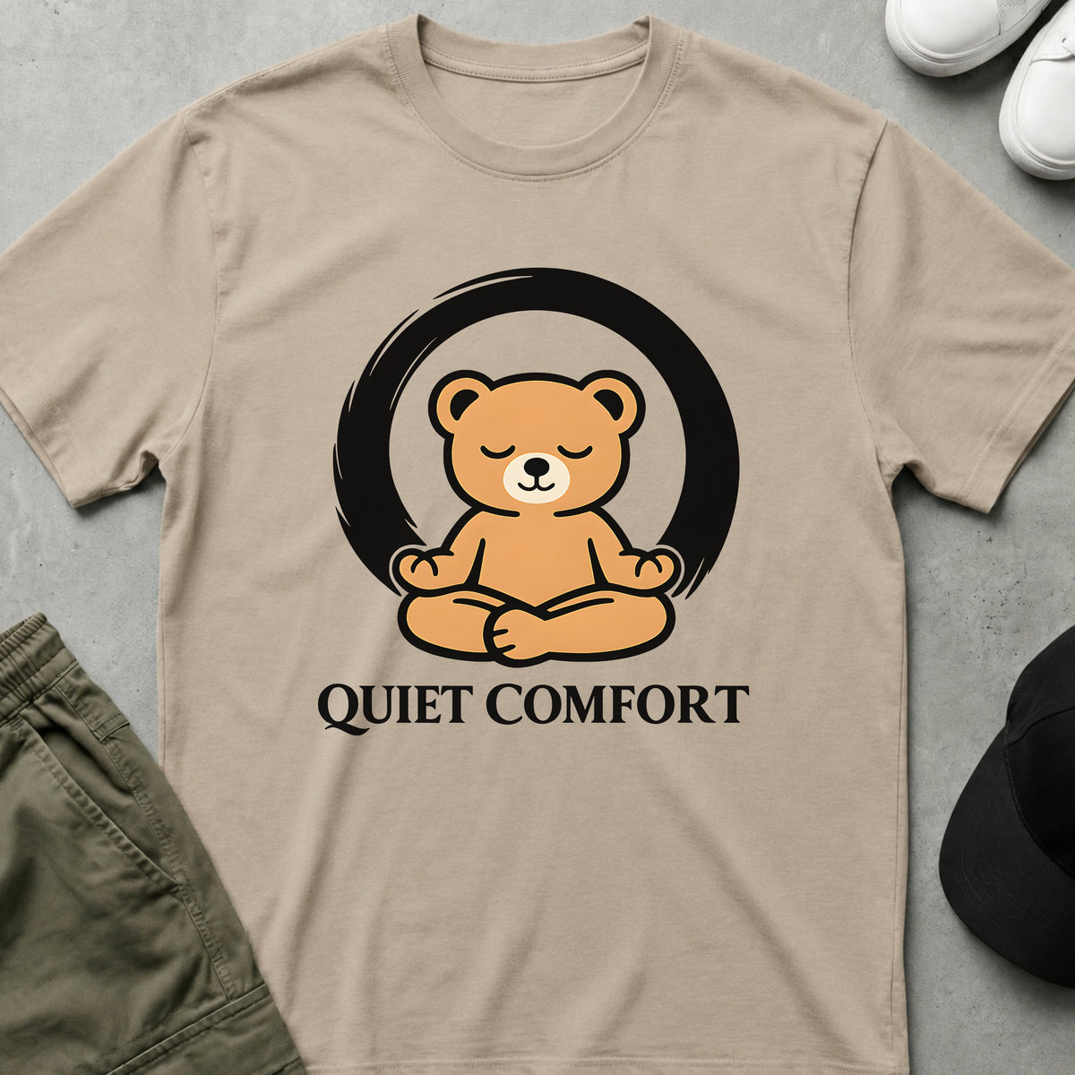 Cool Teds Teddy-Bear Still Mind T-Shirt Sand / S