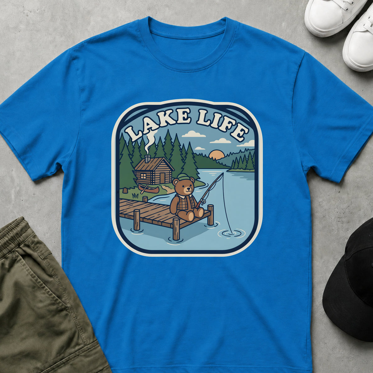 Printify Teddy-Bear Lake Life T-Shirt Sapphire / S
