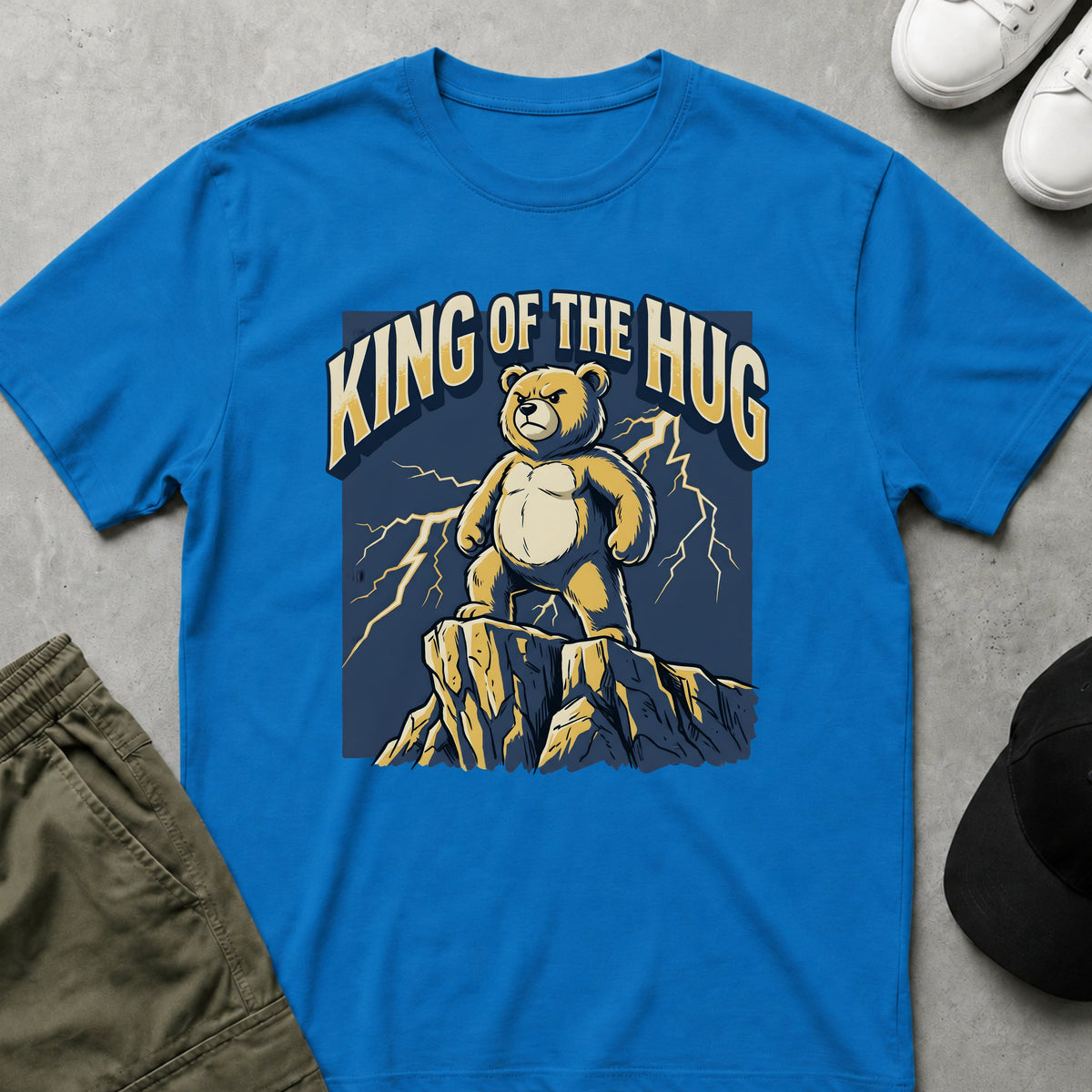 Printify Teddy-Bear Bear Throne T-Shirt Sapphire / S
