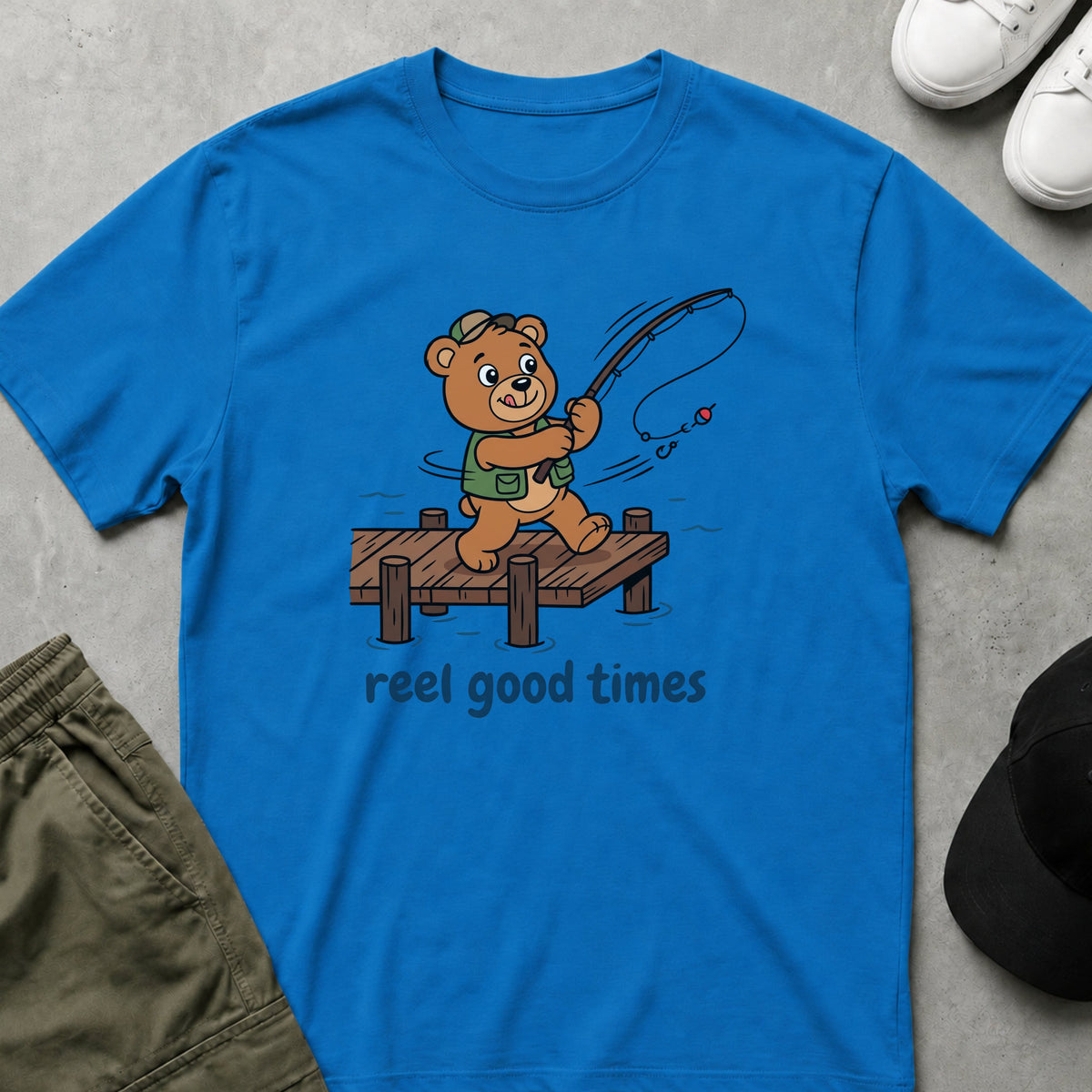 Printify Teddy-Bear Reel Good Times T-Shirt Sapphire / S