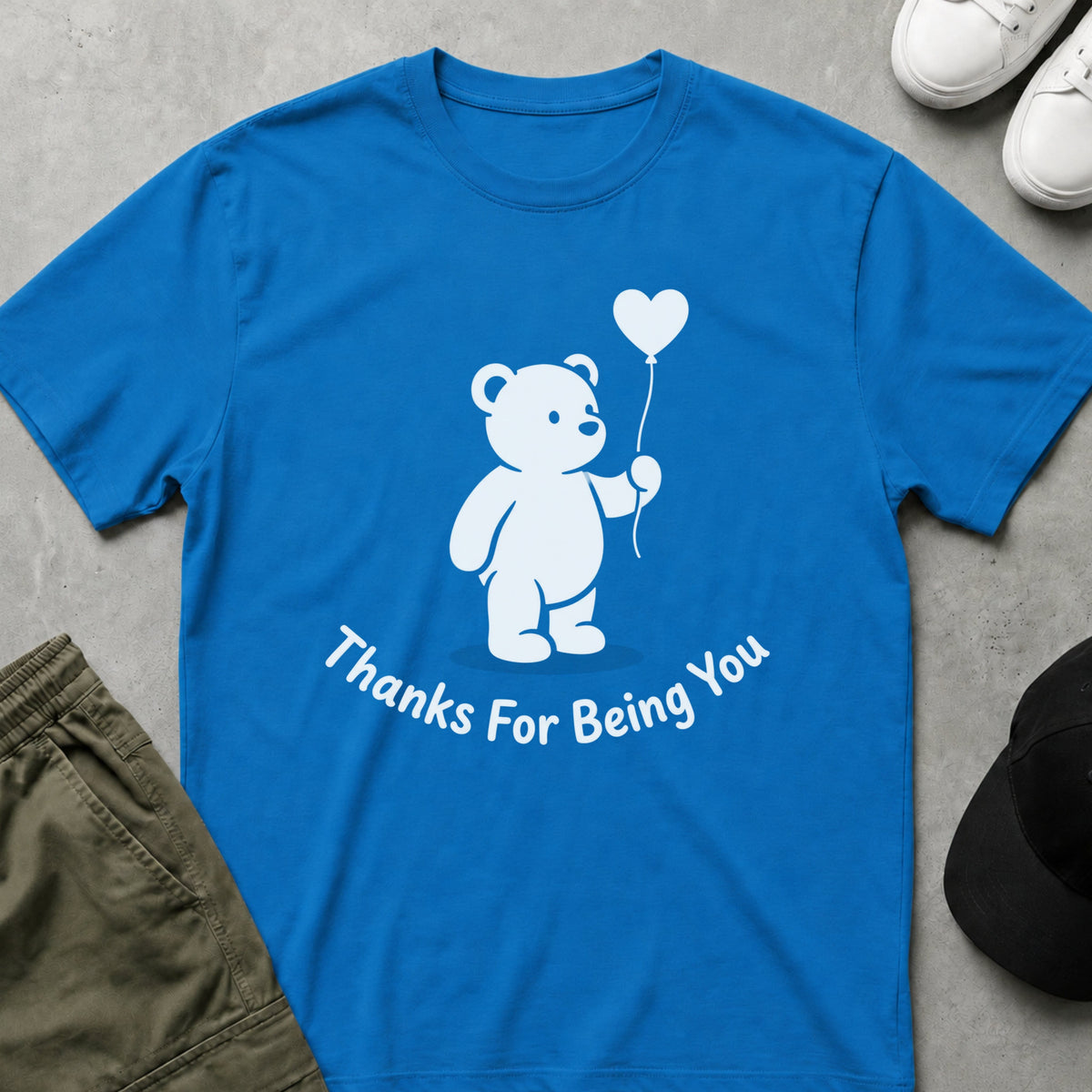 Printify Teddy-Bear Bear Heart Gratitude T-Shirt Sapphire / S
