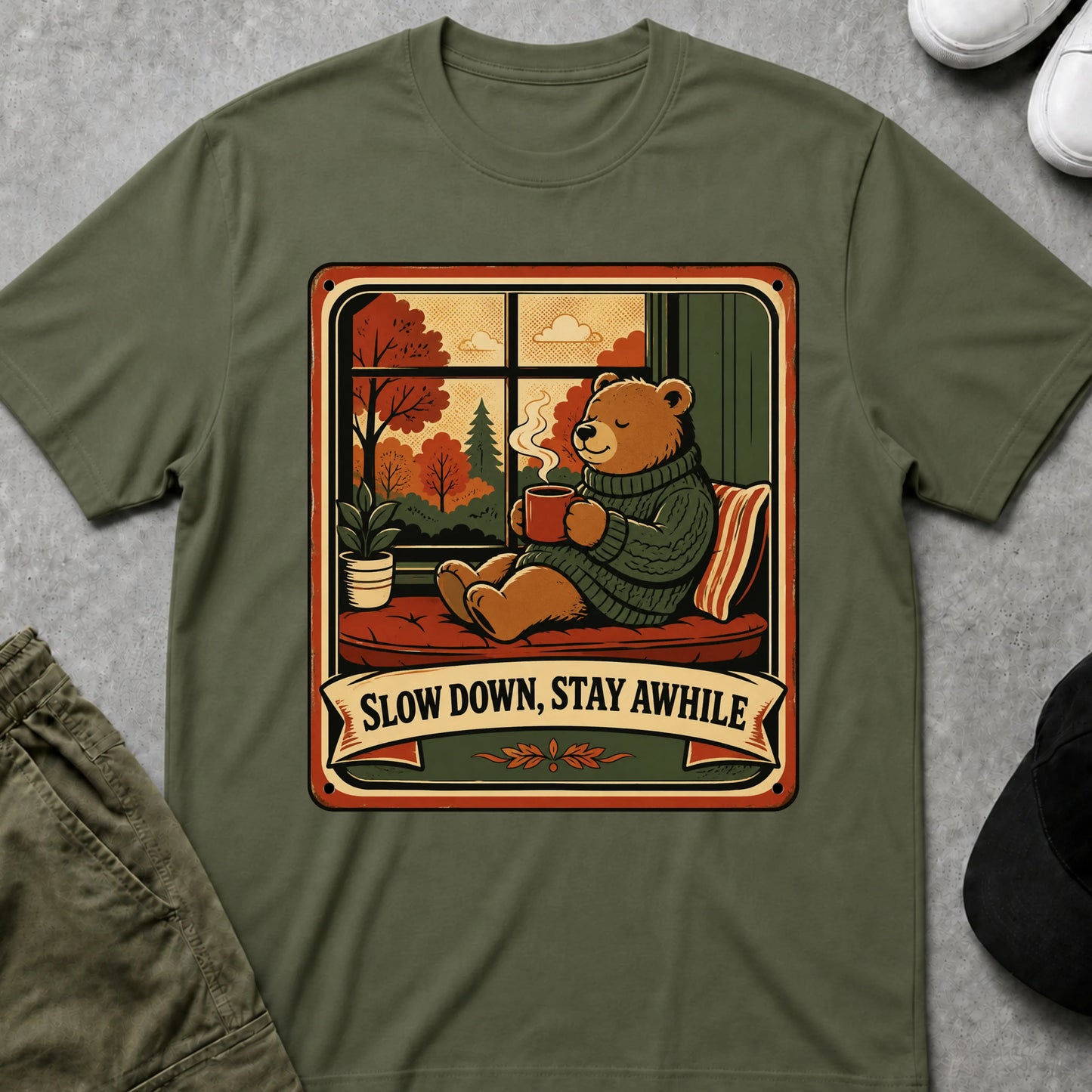 Slow Down T-Shirt Military Green