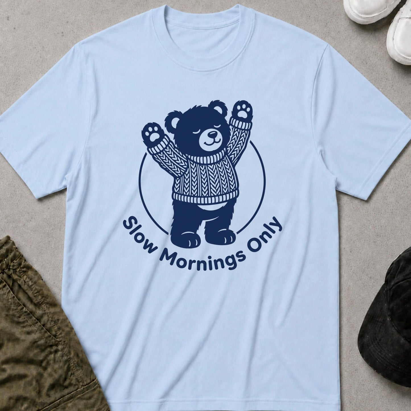 Slow Mornings T-Shirt Light Blue