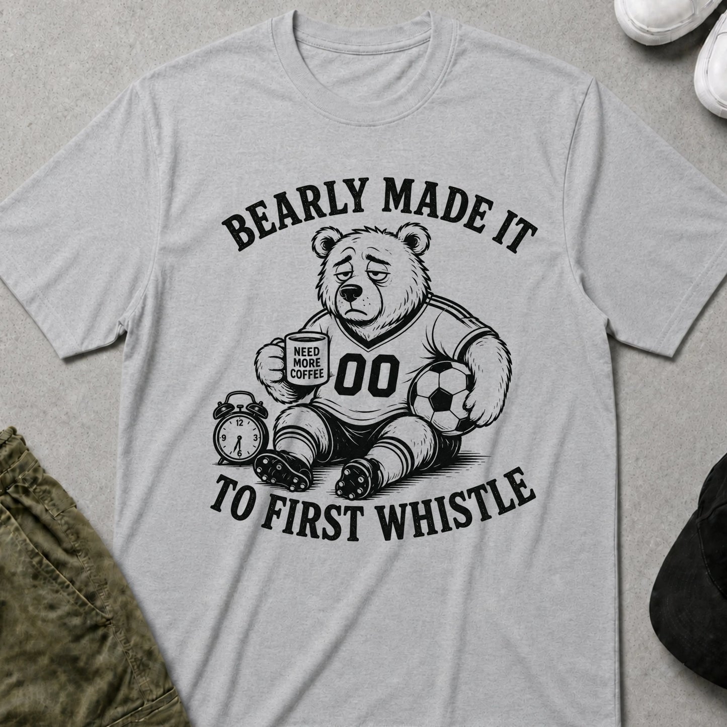 Cool Teds Teddy-Bear Soccer Star T-Shirt Sport Grey / S