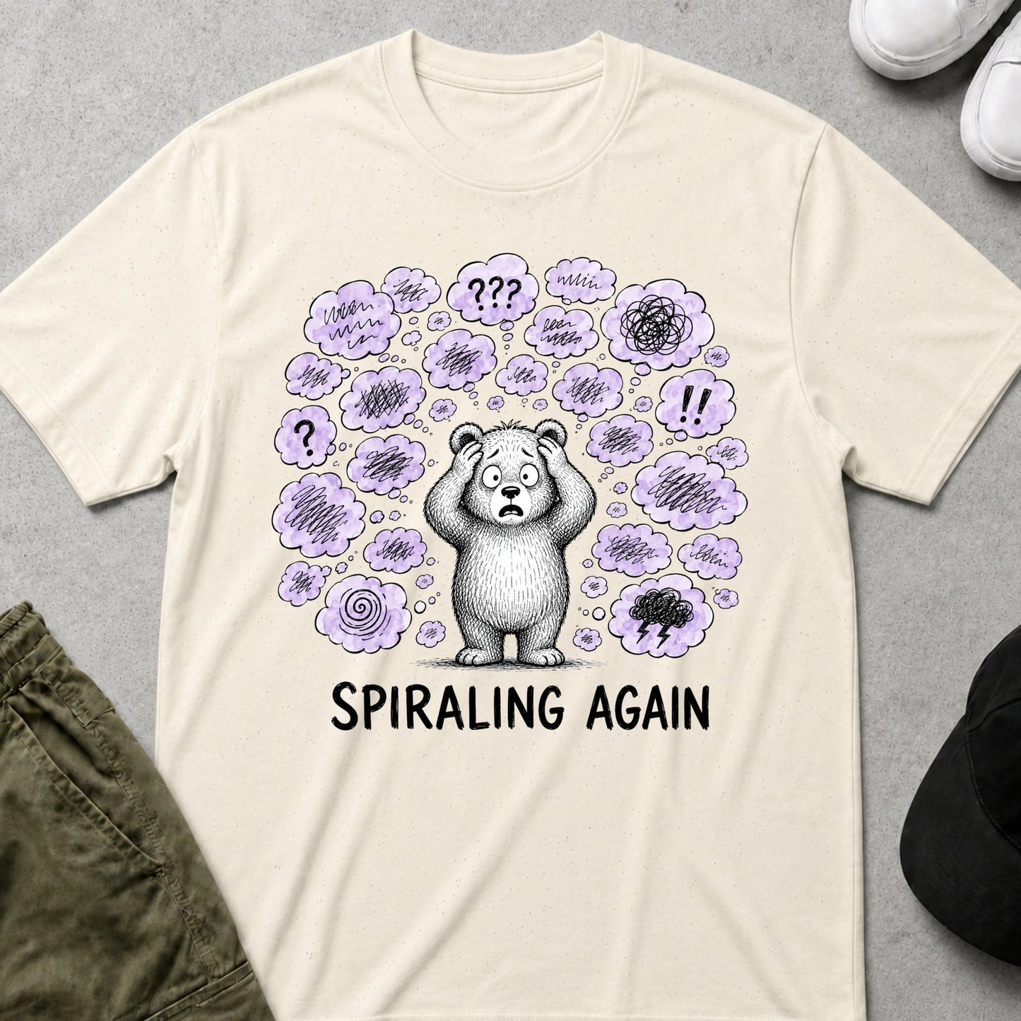 Cool Teds Teddy-Bear Spiraling Again T-Shirt Natural / S