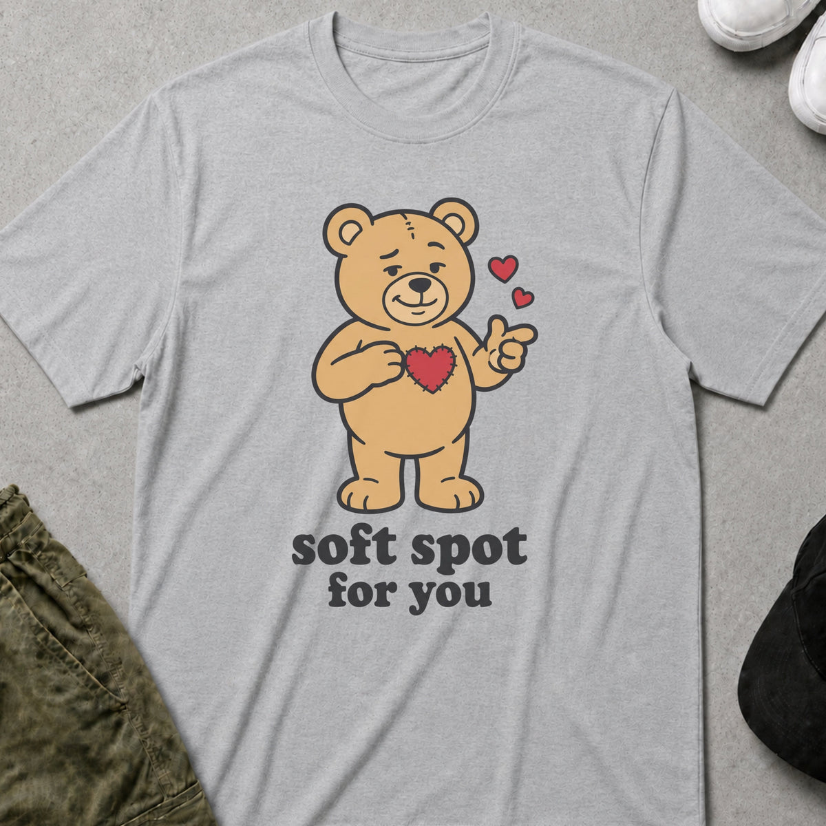 Teddy's Heart T-Shirt Sport Grey