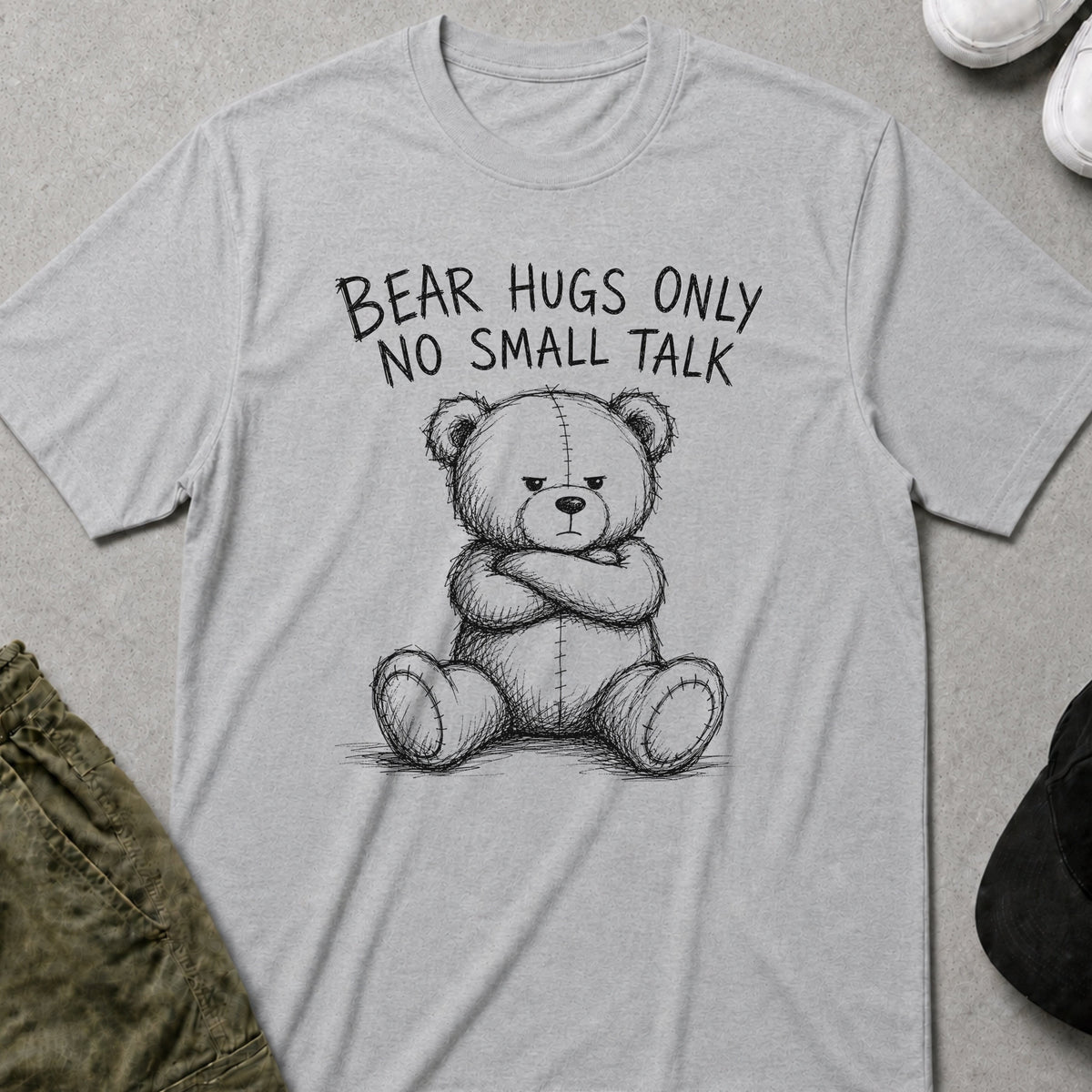 Bear Hugs Only T-Shirt Sport Grey
