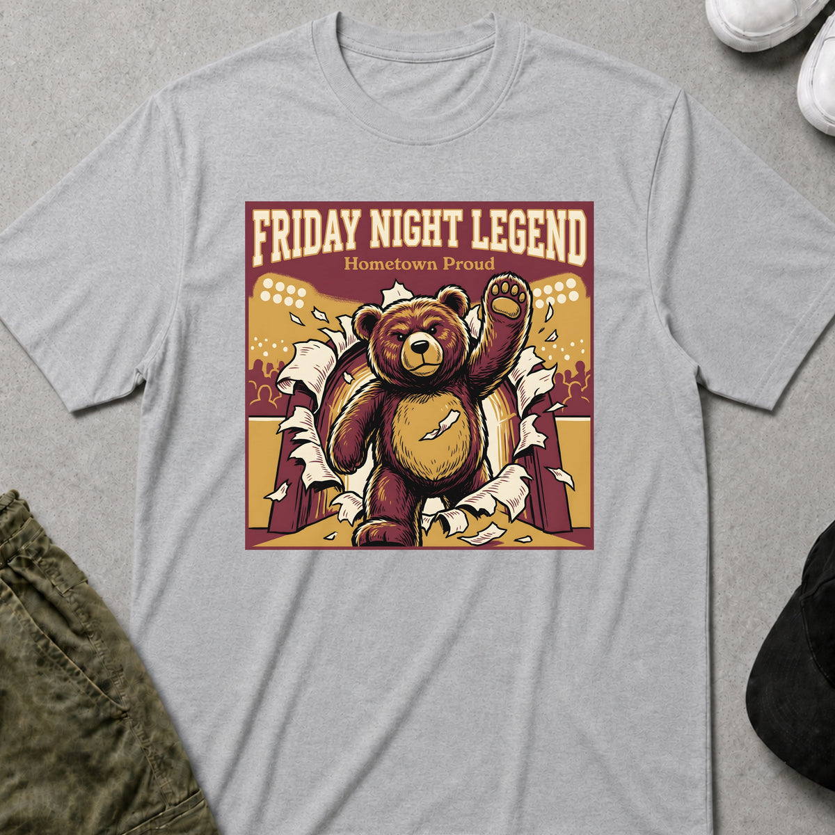 Printify Teddy-Bear Friday Night Legend T-Shirt Sport Grey / S