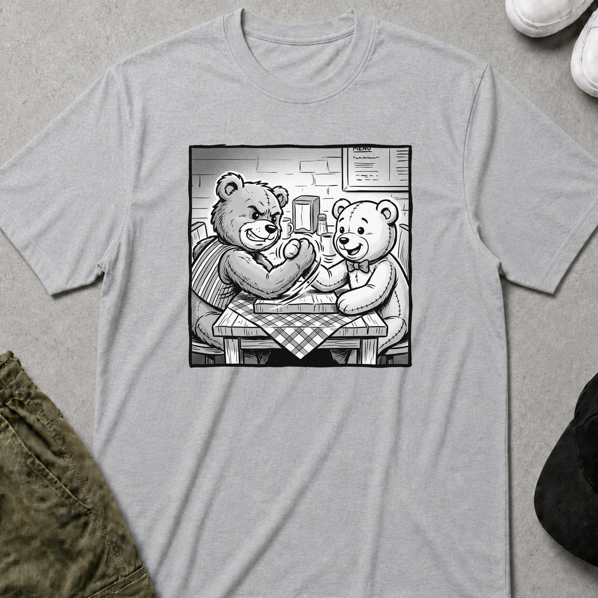 Printify Teddy-Bear Bears Lunch T-Shirt Sport Grey / S