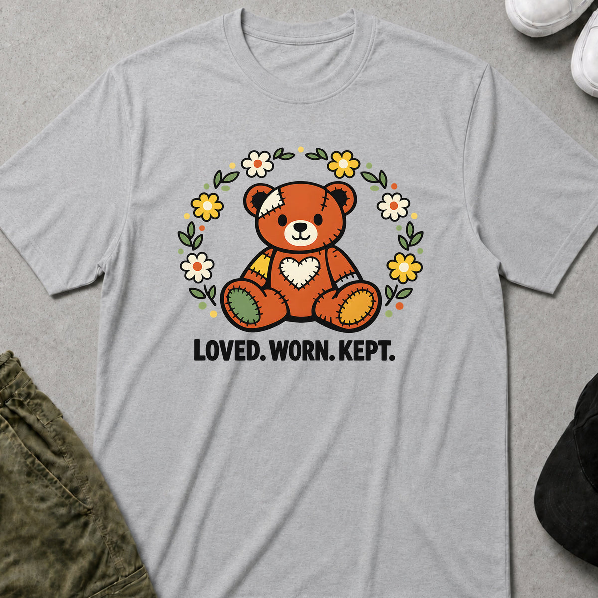 Cool Teds Teddy-Bear Loved Worn Kept T-Shirt Sport Grey / S
