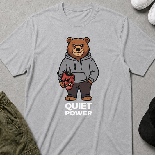 Cool Teds Teddy-Bear Quiet Power T-Shirt Sport Grey / S