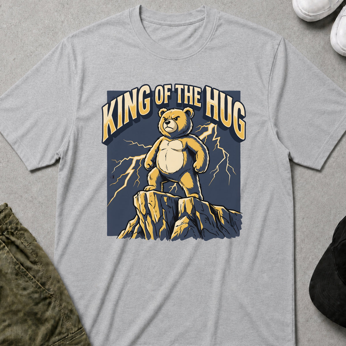 Printify Teddy-Bear Bear Throne T-Shirt Sport Grey / S