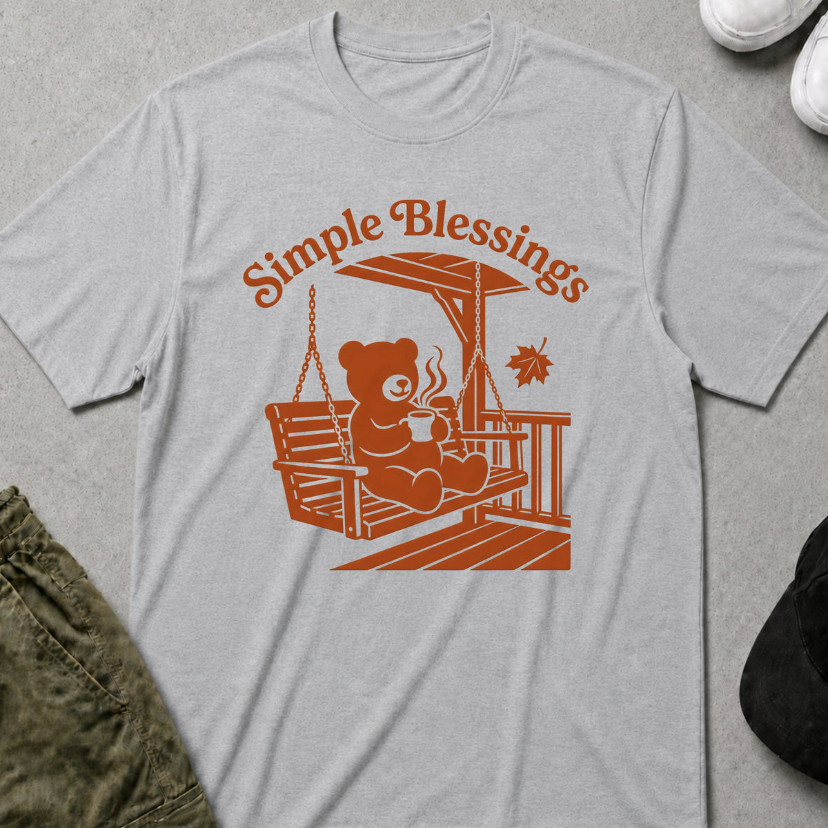 Printify Teddy-Bear Simple Blessings T-Shirt Sport Grey / S