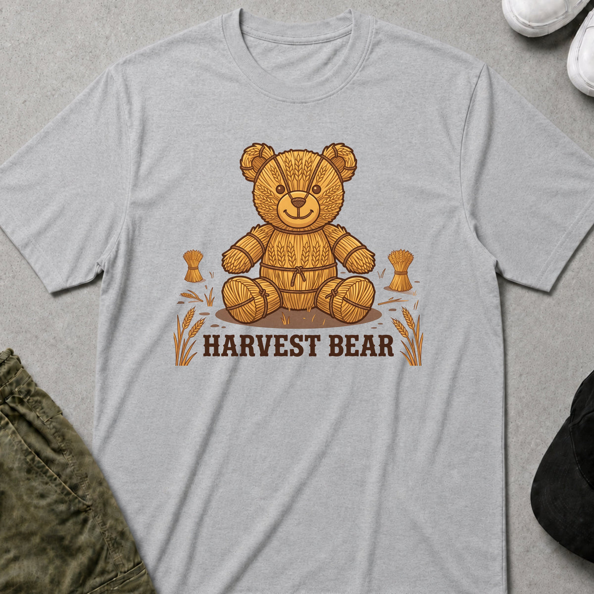 Printify Teddy-Bear Harvest Bear T-Shirt Sport Grey / S