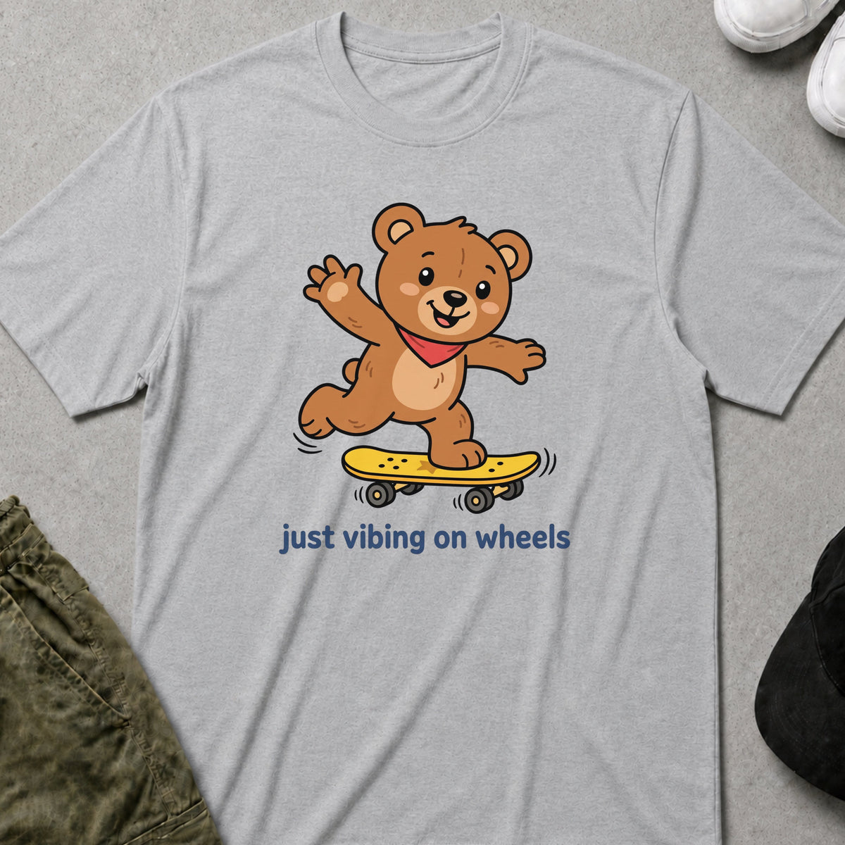 Vibing On Wheels T-Shirt Sport Grey