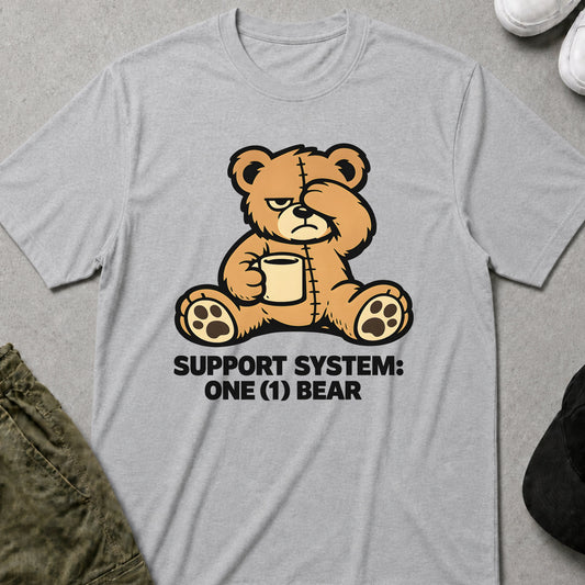 Cool Teds Teddy-Bear One Bear Support T-Shirt Sport Grey / S