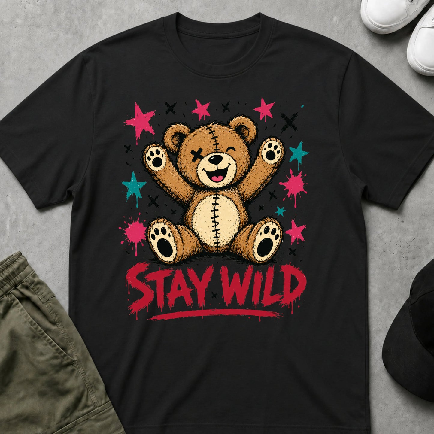 Stay Wild T-Shirt Black