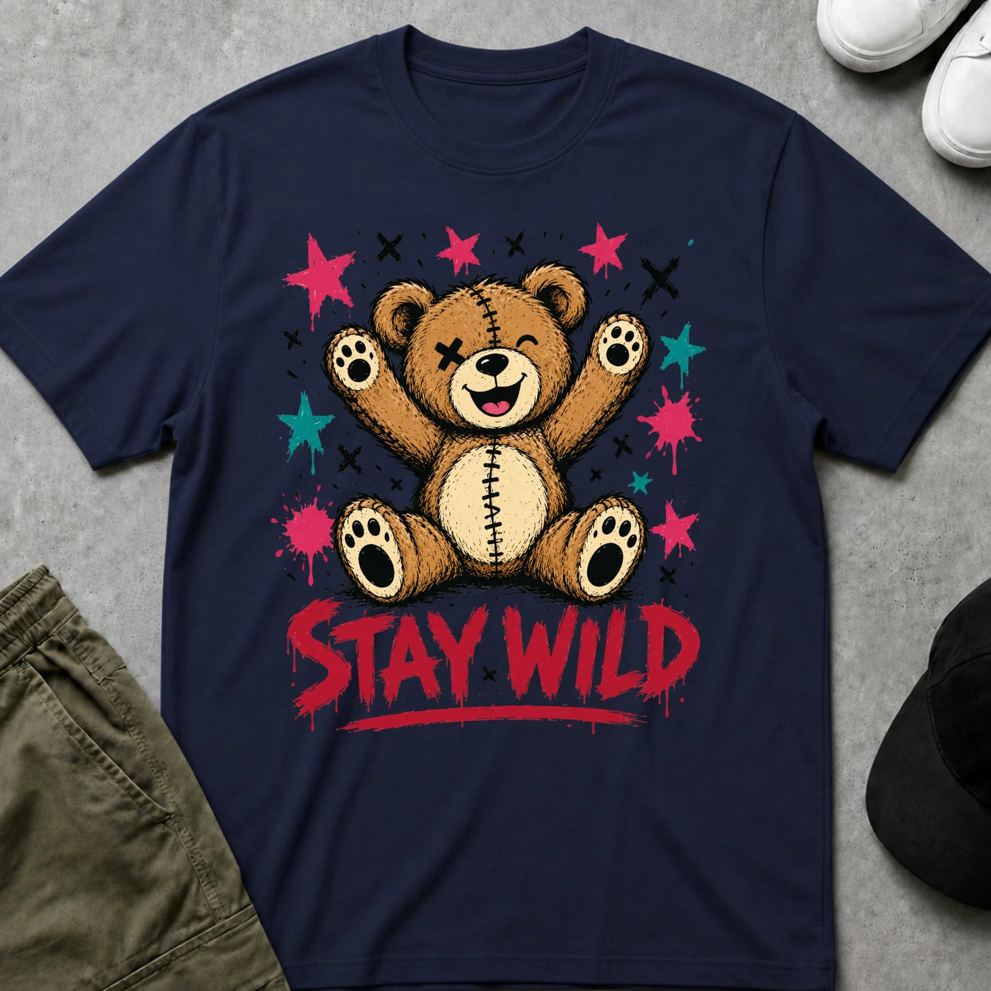 Stay Wild T-Shirt Navy