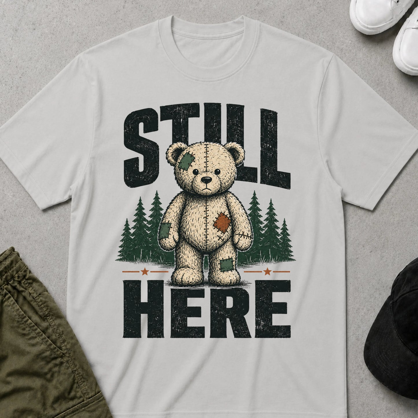 Steady Teddy T-Shirt Ice Grey