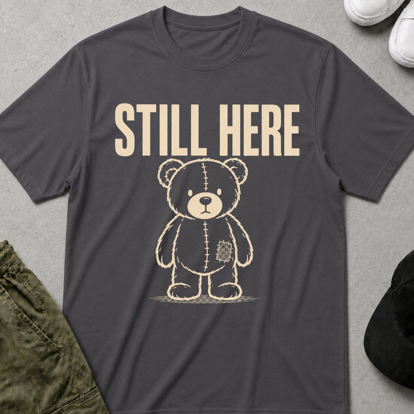 Still Here, Still Bear T-Shirt Charcoal