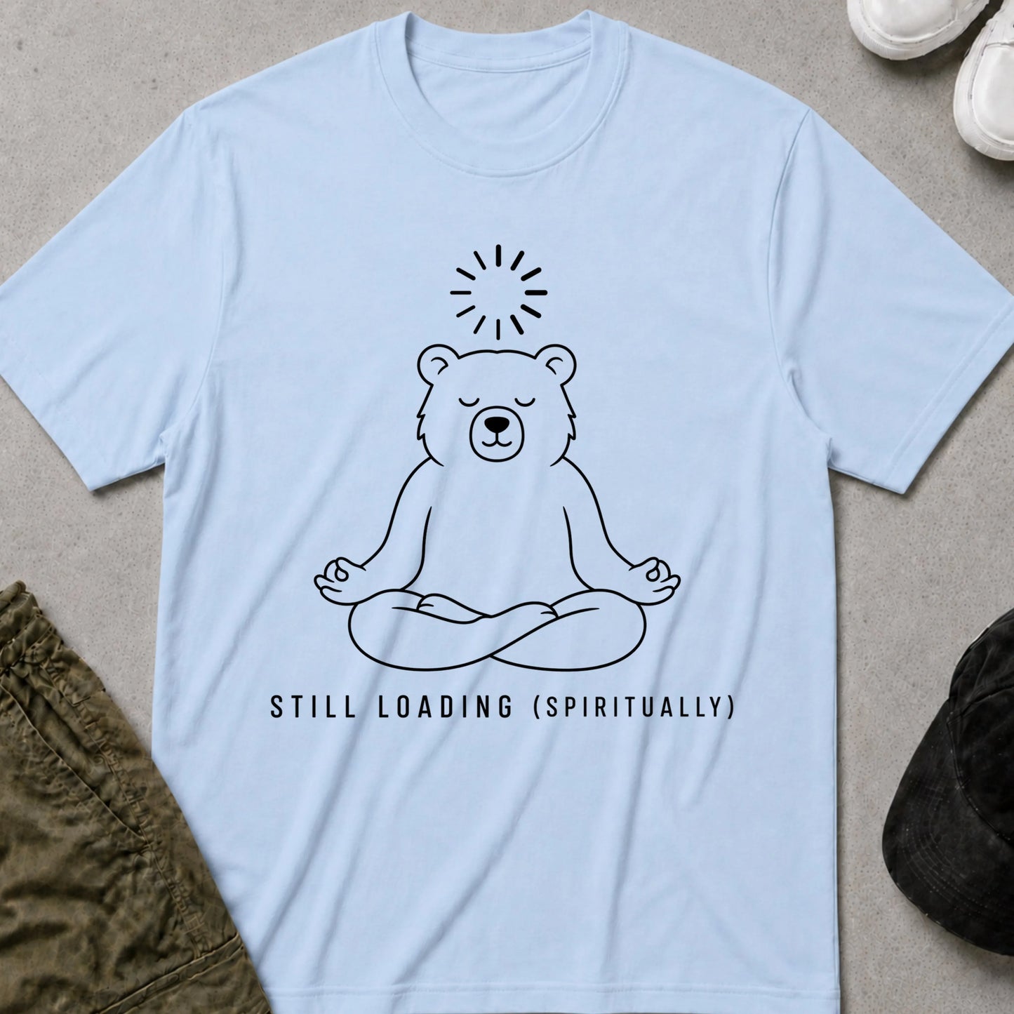 Cool Teds Teddy-Bear Still Loading Spiritually T-Shirt Light Blue / S