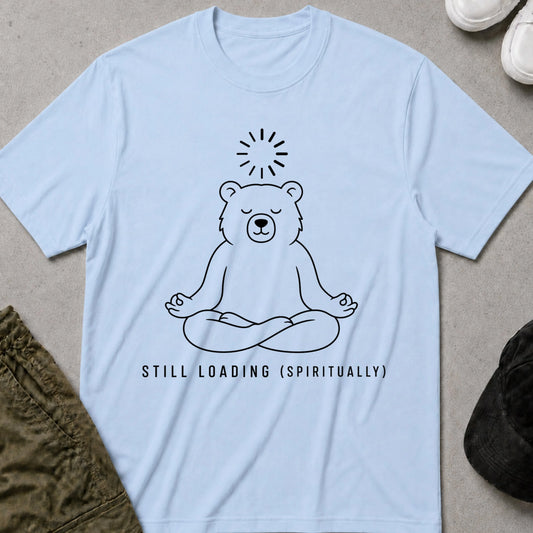 Cool Teds Teddy-Bear Still Loading Spiritually T-Shirt Light Blue / S