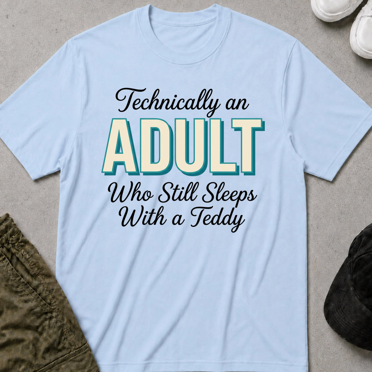 Cool Teds Teddy-Bear Still Sleeping T-Shirt Light Blue / S