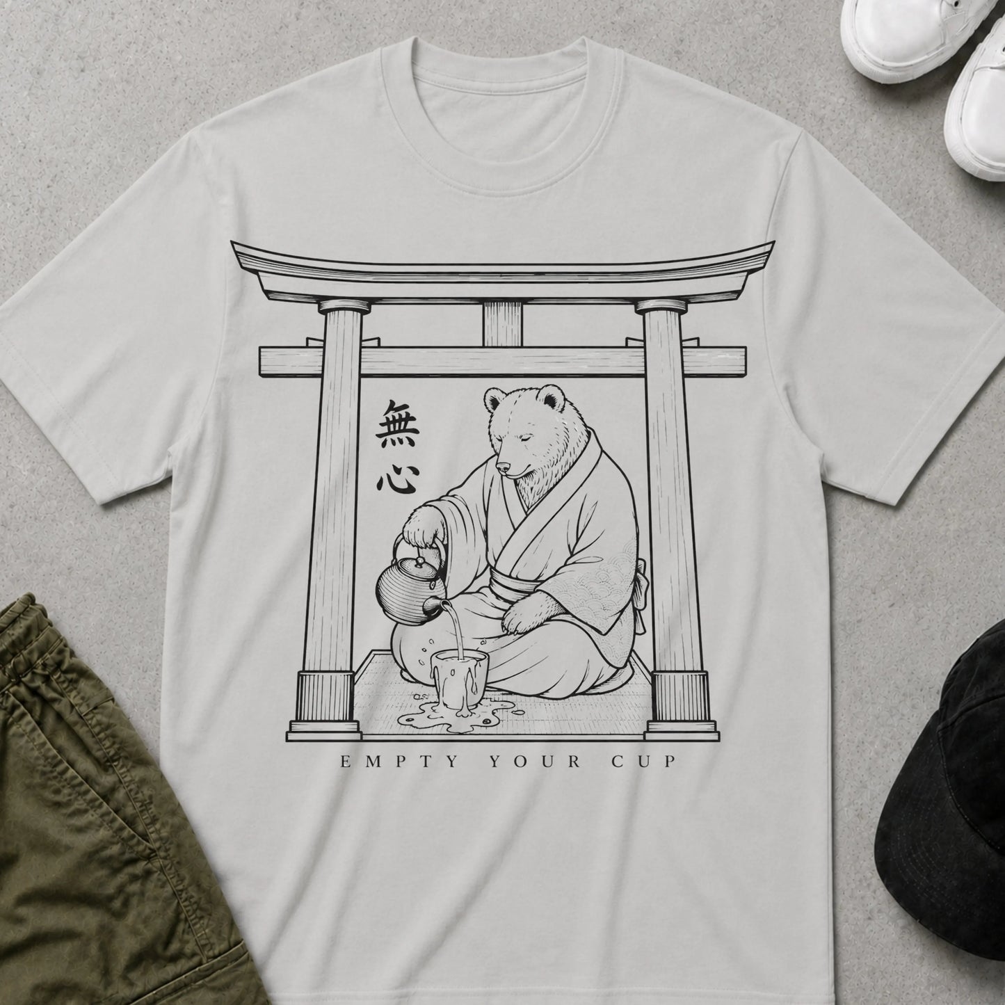 Cool Teds Teddy-Bear Still Your Mind T-Shirt Ice Grey / S