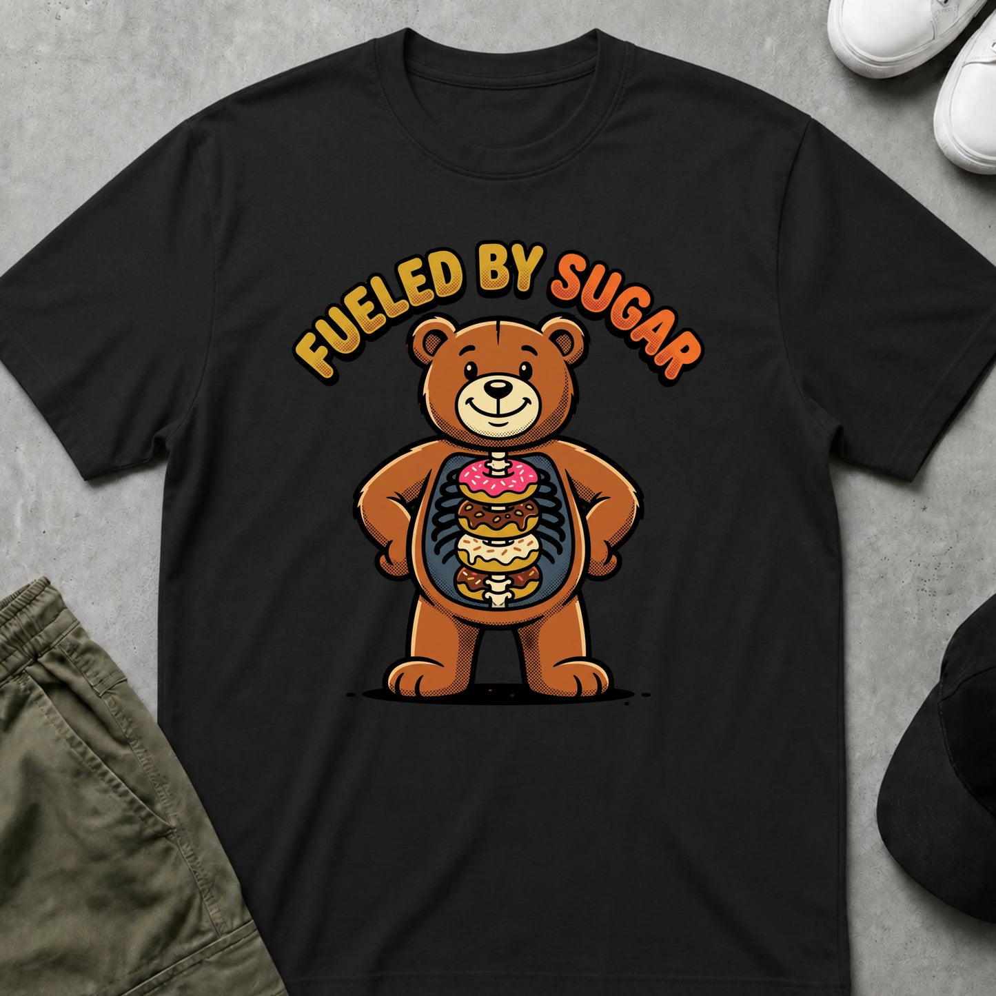 Cool Teds Teddy-Bear Sugar Rush T-Shirt Black / S