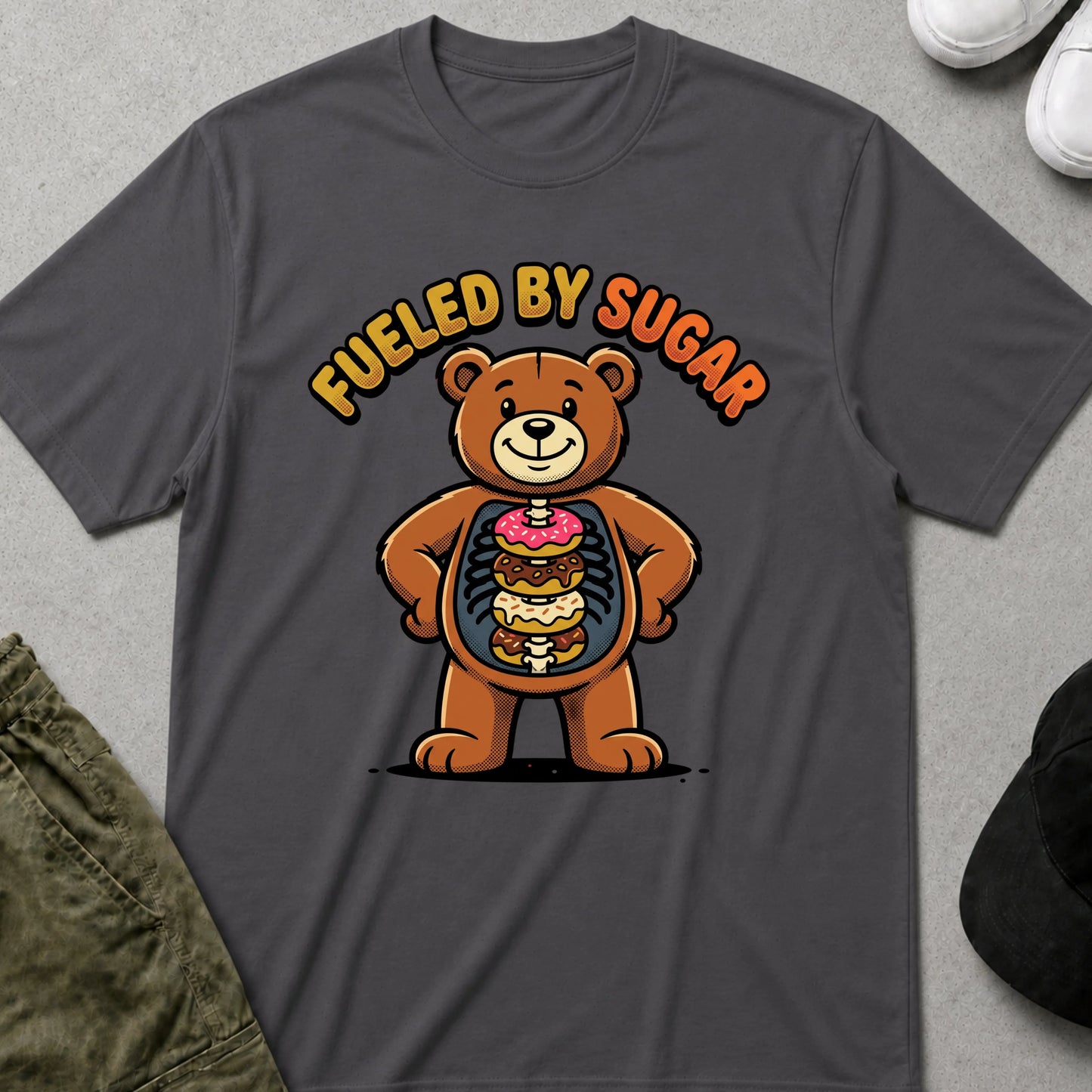 Cool Teds Teddy-Bear Sugar Rush T-Shirt Charcoal / S