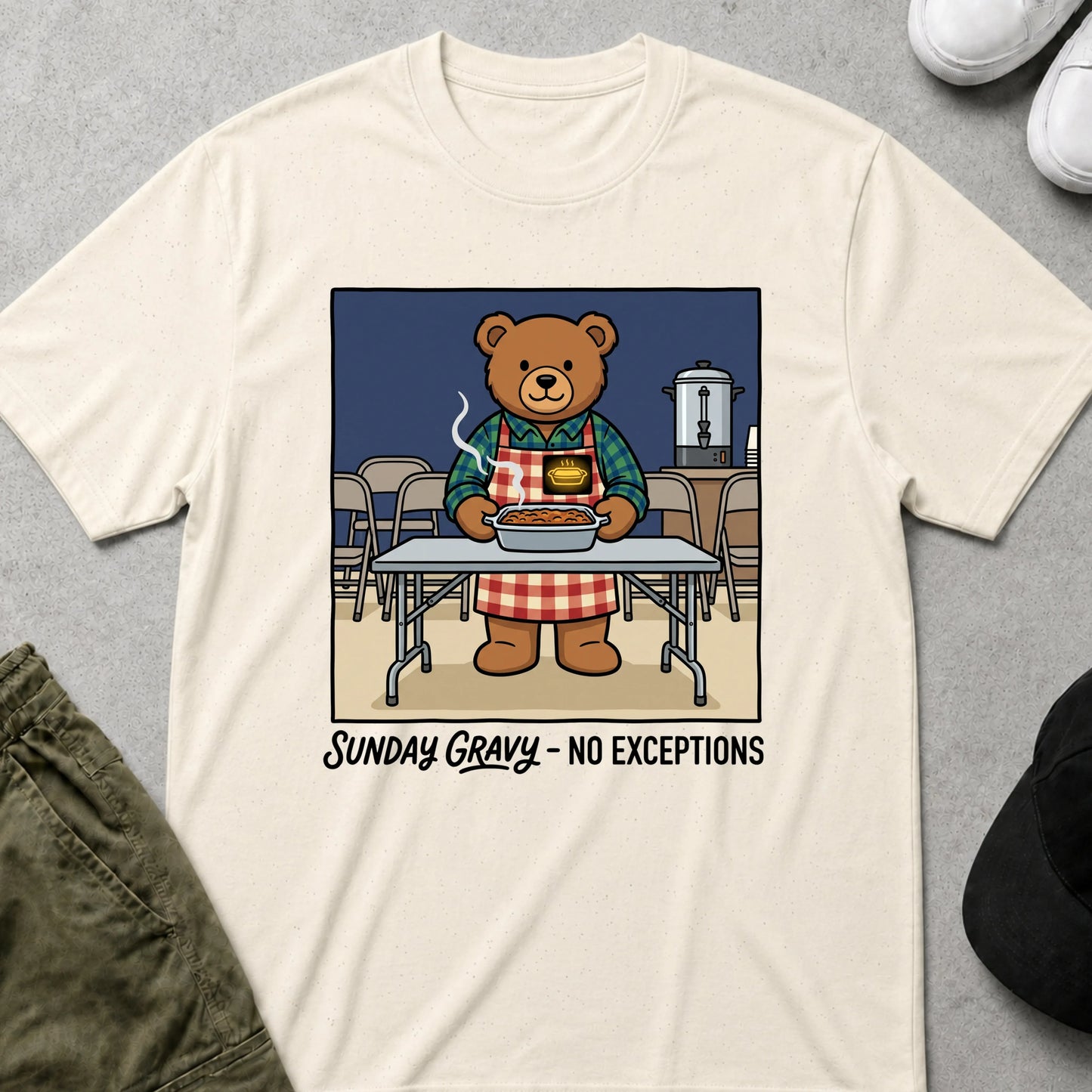 Cool Teds Teddy-Bear Sunday Lunch T-Shirt Natural / S