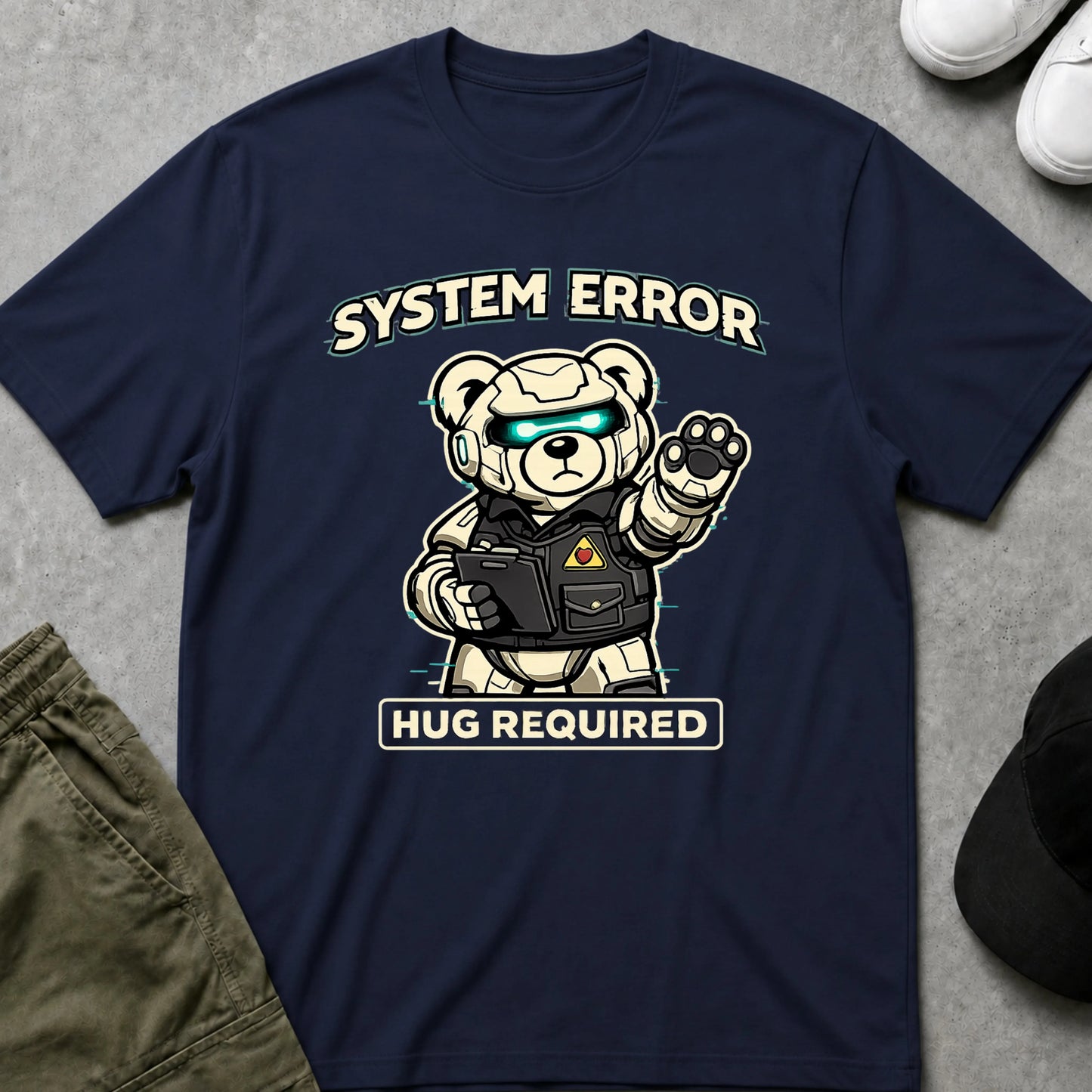 Printify Teddy-Bear System Error T-Shirt Navy / S