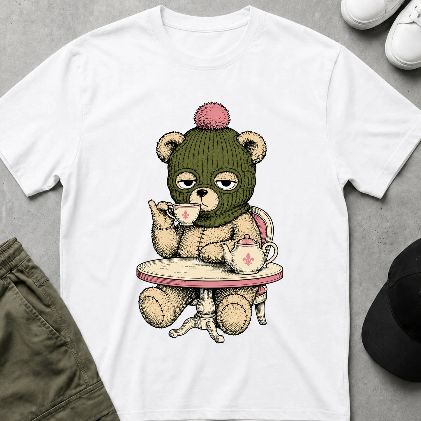 Teatime Teddy T-Shirt White