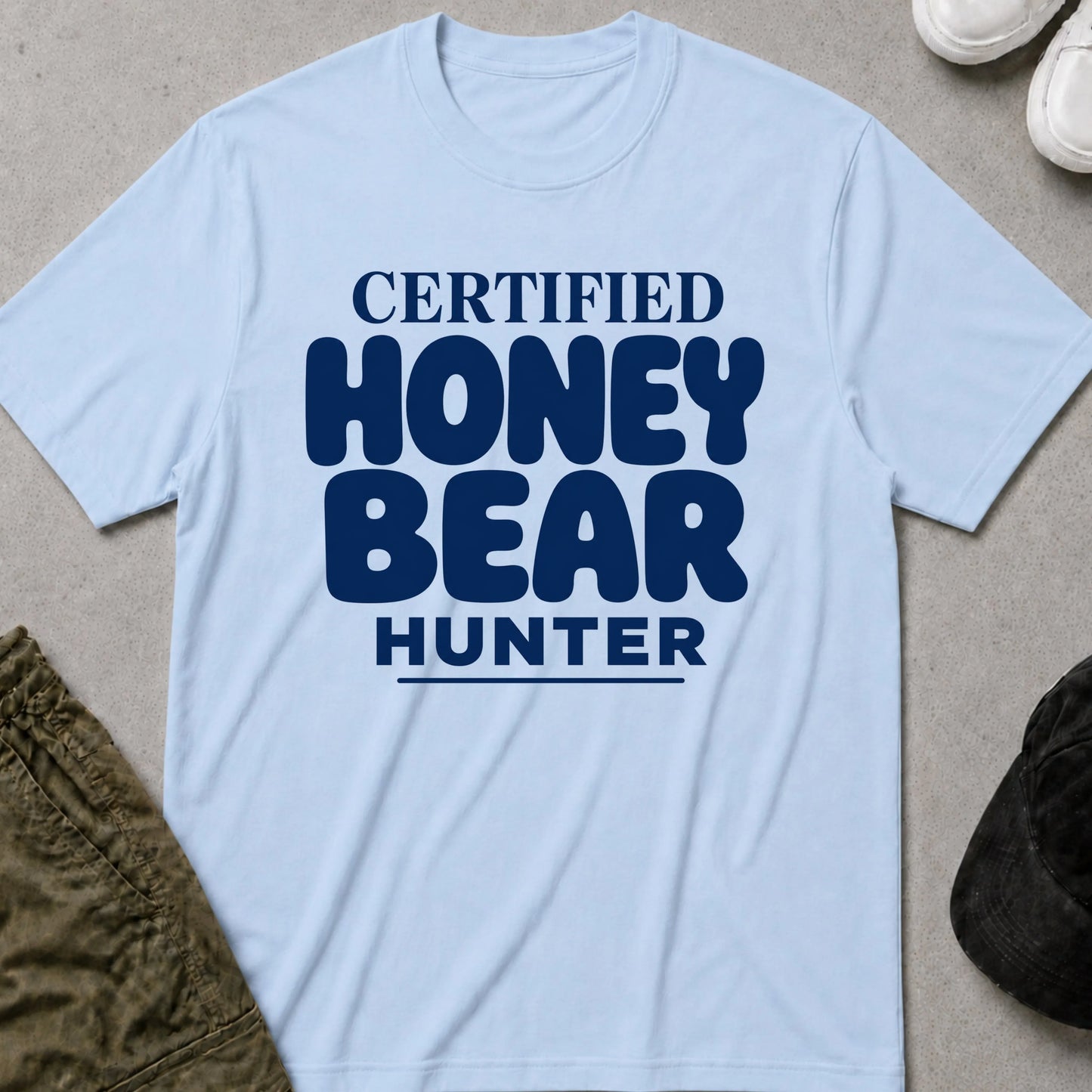 Cool Teds Teddy-Bear Honey Bear Hunter T-Shirt Light Blue / S