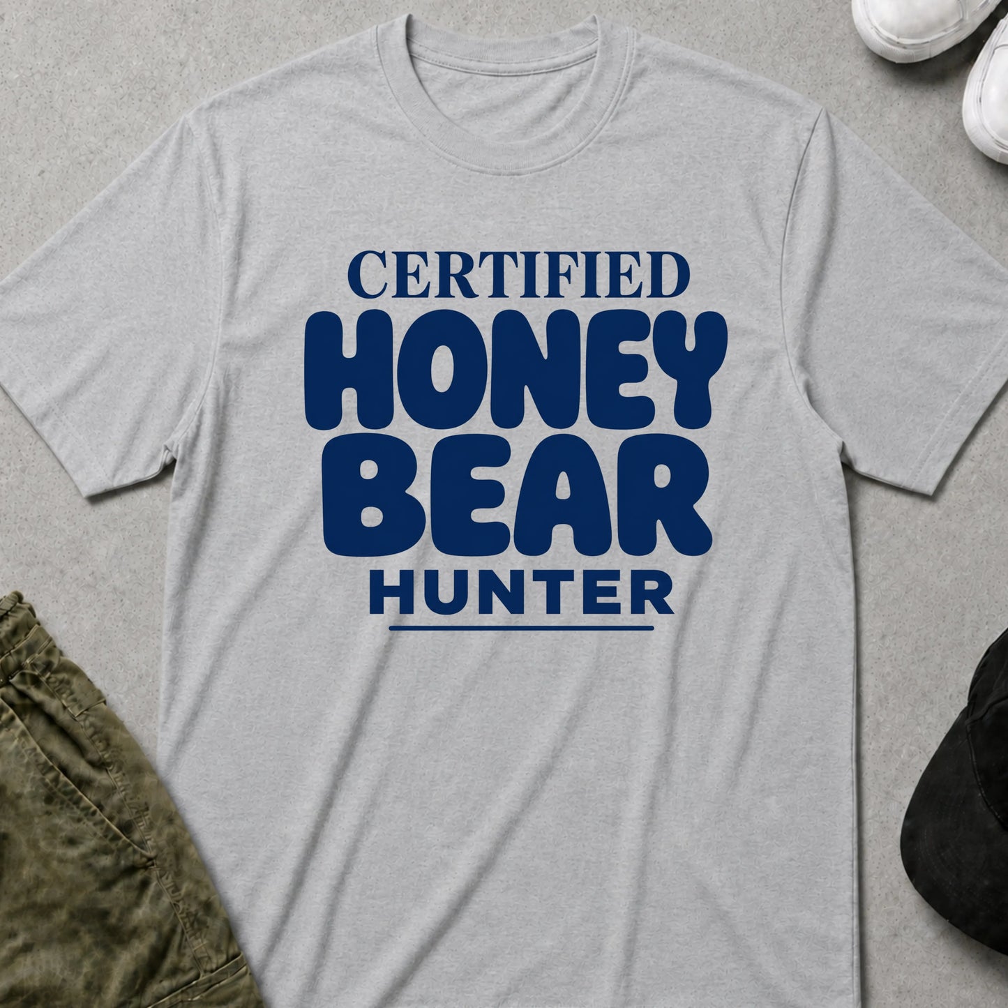 Cool Teds Teddy-Bear Honey Bear Hunter T-Shirt Sport Grey / S