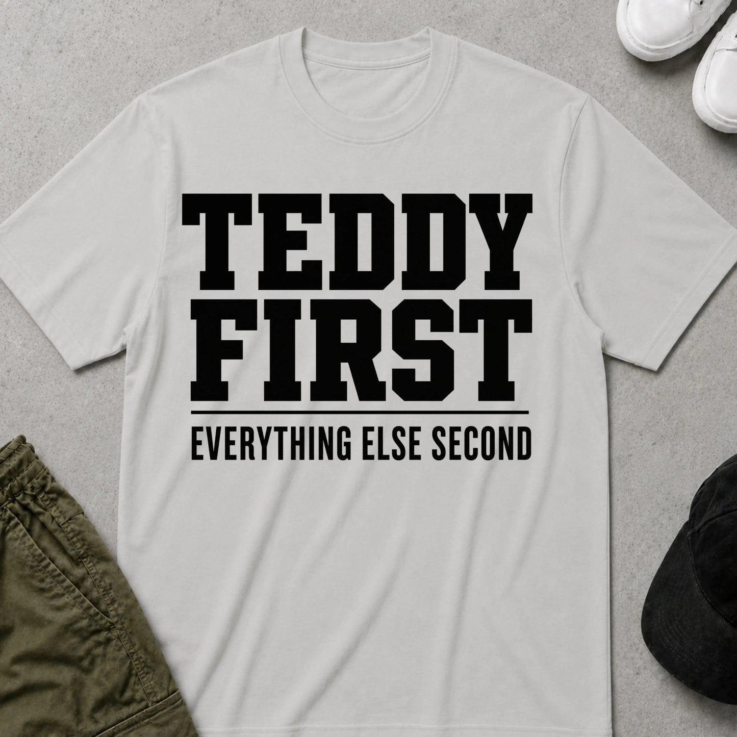 Teddy First T-Shirt Ice Grey