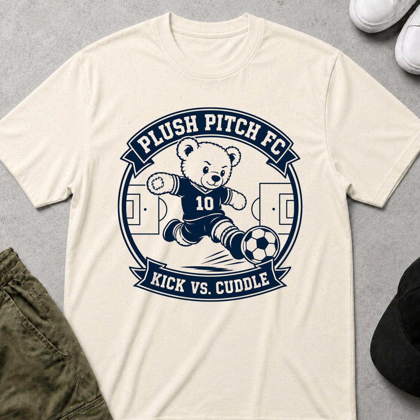 Cool Teds Teddy-Bear Teddy Soccer T-Shirt Natural / S