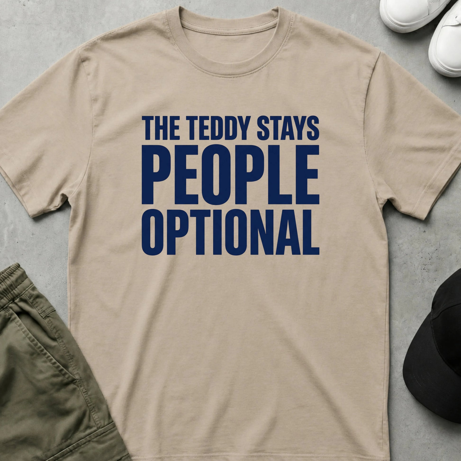 Teddy Stays T-Shirt Sand